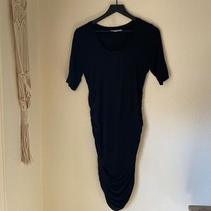 Long Sleeve MIDI black maternity Dress